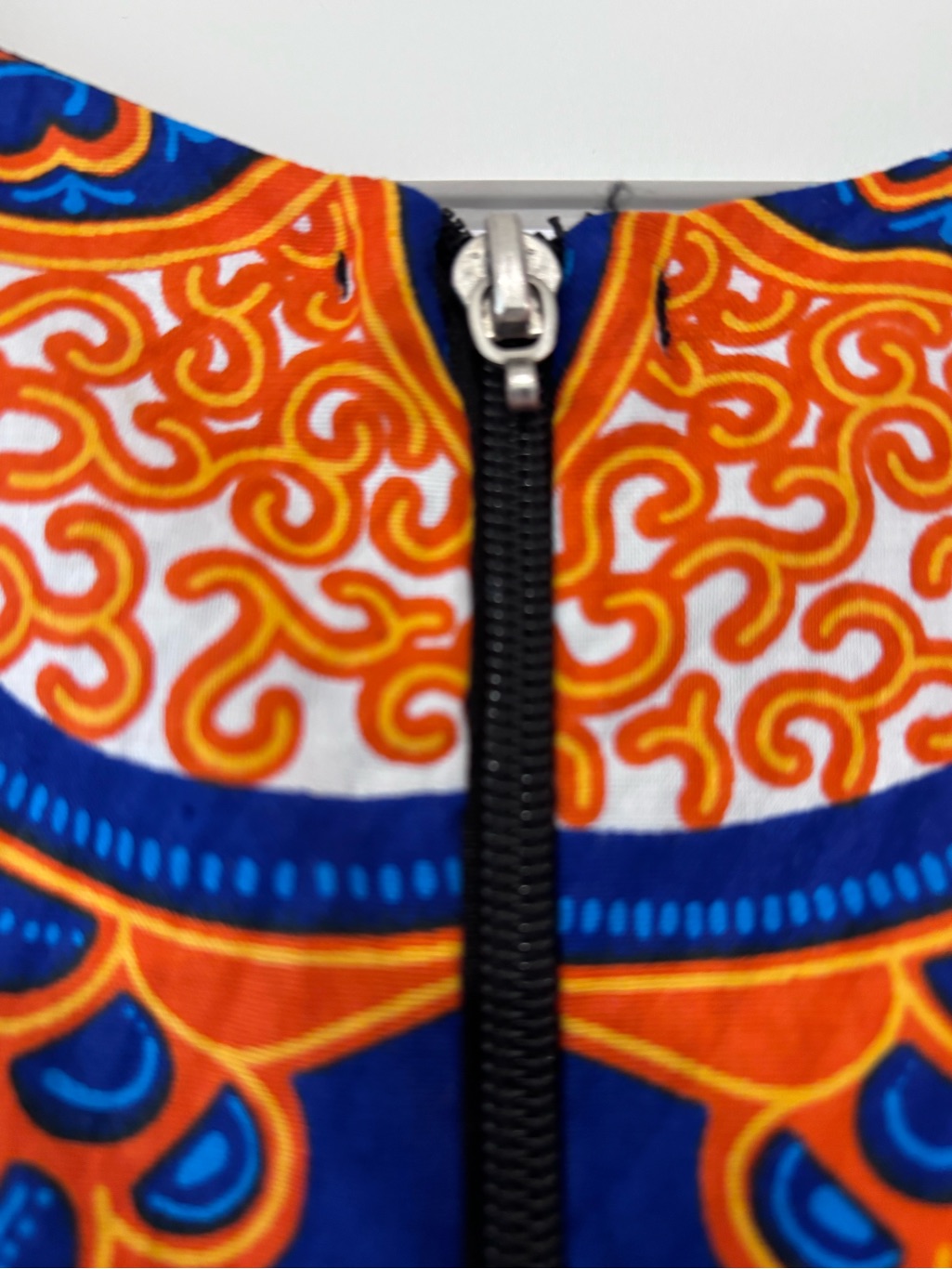 Women’s Ofuure “Victoria” Blue & Orange Printed Dress — image 8 of 8